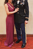 I wore this dress for a military ball and it fit by body perfect. It was unfortunately a little long for me even with 3 inch heels but that isn't surprising given how short I am. The slit in the side kept me from tripping over any extra fabric as I walked. It does wrinkle easily but I used a hand steamer and it came out great. - Whitney H.