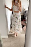 I bought this set for my bridal shower and I think it is the cutest spring set!!!! The medium was perfect for my top and hips, slightly big on the waist. - Jessica K.