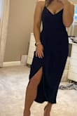 I love the midi length on this dress. Would be a great dress to wear to a wedding. A little tight around my chest area, but a medium might be too big. - Olivia B.