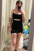 Great quality and stretchy material. I really like this dress, but my boyfriend doesn't. I'll be keeping it anyways because it makes me feel pretty, but it definitely might look awkward at some angles, and I have to be careful to not let it ride up because it's very short. - Kiana K.