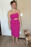 I loved this dress, just didn't fit my body type. My bust was a little to large and kept falling out of the bottom. Also the straps are extremely elastic so they aren't much help in holding the girls up. - Megan R.