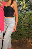 Loved this! I'm flat chested so I did have to use two-sided tape to keep it up, & I'm usually an xs but I'm so glad I got a s. There is no zipper or button so you have to pull it over your head. It's comfortable material:) - Emma B.