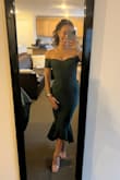 I loved the color and the dress fit perfectly! It was comfortable to sit and dance in all night. Would recommend and received so many compliments - Gabriela G.