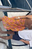 Got a lot of compliments on this sarong! The colors are very nice and it's a pretty good size but you can tie it and adjust it however you want! - Perla G.