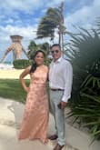 Got this dress for Cancun wedding! It was perfect! Material felt good and looked very nice . Got compliments on it! It looks shorter on the model but was floor length on me. Which was perfect for me. I got a medium. - Clarissa R.