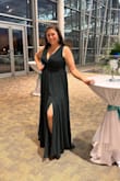 Fits well! Very long, I wore heels and it was still touching the floor. - Ashley B.