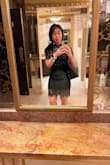 I was nervous initially whether I would fit (I have gained some weight postpartum and have a small postpartum belly) but the dress still fit well and I still felt like it was very flattering and comfortable. I received many compliments and really loved it! The only thing to note is that the black inner covering tends to ride up if you're walking so I had to constantly pull it down. Other thing to note is the zipper is a little annoying so I needed my husband to help me zip it up. - Sharon B.