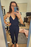 I love this romper! A medium fit well if a bit loose. I'll be using this for vacationing, my thesis defense, and some professional conferences (with a nice blazer) - Hannah B.