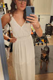 Beautiful dress! Fits well in medium and is flattering. I'll be using this for a rehearsal dinner dress as well as vacationing. - Hannah B.