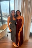Really pretty and beautiful color. Fits perfectly on top, but a little long/too full on the bottom. Otherwise great dress! - Lauren B.