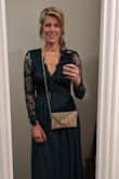 Beautifully made beaded clutch/bag. Wore it to a friend's wedding. Perfect to fit a phone, some makeup/keys and has an interior side pocked for cards/cash. - Hayley C.