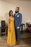 I received a ton of compliments on this dress! I wore it for a wedding in Vegas and I felt like a princess. I wish I would have gotten it tailored as the dress was very long (I'm pretty short). Even with heels on, it dragged which made me a bit uncomfortable because I kept walking on it and didn't want to trip! It is definitely a lovely dress that I will be wearing again after I get some tailoring done. Either way, this dress was a hit and turned a lot of heads! - Brittany W.