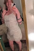 I bought this dress for a Taylor Swift concert this summer! I can't wait to rock it with some tall boots. The fabric has a small amount of give to it. I ordered a medium because it was the last one available. I would normally go for a large, but hoped for the best! It just barely fit but I was still able to try it on and fall in love with it! The details are beautiful and the sequins sparkle a little more than in pictures which is awesome!  It is slightly see-through so choose what you wear under it wisely! I love that it's a two-piece so I can wear the top with some shorts or the bottoms with a cute bralette! The only thing I noticed was that the zipper doesn't lay quite flat in the back which isn't a huge deal, the fringe makes it less noticeable with the movement. Overall super fun dress and I can't wait to see how many ways I can wear it! - Mary E.