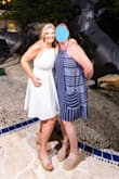 I bought this dress for my Welcome Cocktails at my destination wedding.  I needed it hemmed because I need everything hemmed.  Very comfortable but definitely looks better on smaller-chested women. - Kathleen W.