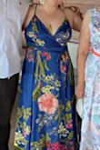 The chest was ok, it was tight in my ribs but I could manage. It was very long but I was able to fix it and EVERYBODY told me this dress was just amazing. Use a good steamer so you can remove the wrinkles. I went to a wedding in the beach and I think my dress was appropriate, elegant, not to heavy, flowy and gorgeous. The picture can't describe the vibrant blue and high quality colors. I felt Amazing! - Marcela G.