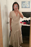 I'm short but it fits me just right above the ankles, which I don't mind.
It's super cute and flowy but I'll probably return to get a different color. The cream makes me look a bit washed out. - Hailey D.