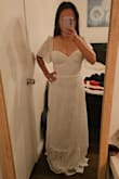 I was looking for a dress for my court wedding and this one hits the spot. I wanted something that's not too wedding-y but still makes you feel beautiful and this dress does just that. I could probably have gone for an XS since the back corset is adjustable. But I can also adjust the S to fit me so I decided not to do an exchange. It's quite long for me, even with heels on, so I might need to get it altered. - Hailey D.