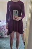 I was REALLY excited for this dress but when I put it on, the hem was super weird... the sides are longer than the front and back and at first I wondered if it was intentional? But one of the sides is pretty uneven compared to the other, so I don't think so. I cannot wear the dress as it is super noticeable, even by others, when I wear it and it also just makes it way too short behind and in front -- definitely in danger of flashing somebody if there is a gust of wind! Besides the hem, the fit was fine and it was comfy and I LOVED the color. I normally love Lulus and this is the first flawed product I have received from here. Just a shame to not be able to wear this dress because of the weird hem :'( - Jeanne R.