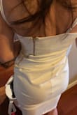 I wore this for my bridal shower and I 
loved the dress but honestly, it was such a hassle all day. I had to realign the attached slip and dress about 100 times and at the end of the night I couldn't believe how badly it twisted. It was kind of comical. I really wish it didn't do this because the dress has a lot of potentials. - Bianca M.