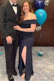 I ordered this dress for a ball, and it fit the dress code well! My only complaint is that the slit goes up very high, and I had to fool around with my shapewear all evening. It's got great stretch, though and even though it's not my typical style of dress I felt great in it. - Sarah M.