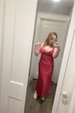 I bought 3 dresses to try on for my brother's wedding and this is the one I ended up with! I was skeptical at first because there were no reviews when I purchased but it fit me perfectly based on my measurements and best of all I don't have to get it altered cause it's a midi! The color is also beautiful too! It looks more orange in my pictures but it's really more pink I just have really bad lighting in my house. - Alli B.