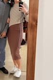 I love the look of this dress, and I thought I was for sure going to keep it, so I took the tags off and packed it for a vacation. When I walked around in it for about an hour, it started rubbing at the bottom (it's pretty tight)- to the point that I had to walk back to my hotel to take it off. I haven't worn it since because of that. I'm really sad about it. It may fit differently on others with a different height, but keep this in mind. - Kelli T.