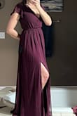 I bought this dress for my daughter's wedding. The quality of the material is very nice. I tried the S and XS and liked the fit of the XS a bit better. - Angelina B.