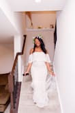 This dress is absolutely beautiful exactly as pictured. The fabric is very gentle it ripped a bit in the hips when I first tried it on but that's not on the quality it's on my hips. I was able to fix it easily. - Tiara S.