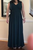 It's a beautiful dress. I ordered a 16 and fit perfectly. I took it to a seamstress to hem a little as it was long for me (didn't wear very high heels) and also in the front a little. Lovely color! - Patricia G.