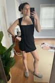 Bought this to wear on a night out for my friend's bachelorette weekend! I LOVE that it's actually a skort instead of a skirt so I can move more freely! It fits great and is comfortable. True to size. - Annie E.