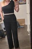 Love the jumpsuit! Unfortunately, I bought it with a handful of dresses to wear to a gala, and I think I need to do a gown for the event. It's a shame because I would have loved to keep it since it fits fantastic, I just have no idea where I'd wear it to now lol. - Amber C.