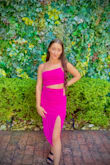 This dress is so comfortable and fits perfectly, it is a more stretchy material so you could size down if you want a tight fit.  I wore it for a girl day and it went perfectly! I got so many compliments on it! - Baily V.