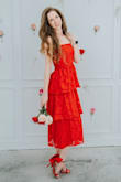 I loved everything about this dress. The quality of the fabric was great. It fit as expected. I wore this a few times for Valentine's Day and Family pictures - Melissa K.