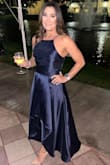 This dress looked beautiful, and my husband loved it. Received many compliments. The fabric was better than expected. Based on the measurement guide a S or M should fit. The M fit with barely room to breathe so ended up ordering L and having it tapered as it has no stretch or give and the M had no extra to let out. If you are athletic or have a muscular back or broad shoulders, size up. - Claudia S.