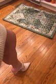 I love these elegant soft nude suede dress pumps. They are comfortable and unique. The heel is gorgeous and the added sparkle from the rhinestone strap is unexpected. Since the rhinestones are at an angle they still give your leg a nice long line. I bought them in pink too. Wish they came in black! - Melissa C.