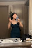 I was super excited to try on this dress only to find out that the strap was broken :( the color and dress is flattering but the strap is made from the same material as the dress and it's very very thin. I noticed that the stitching on the straps were loose, so if you buy the dress, I recommend making a couple more stitches on all ends of the straps (as well as where the strap tucks under adjuster)! The ends that hold the straps are also very thin and loosely stitched so I see why other people have reviewed that the straps break. Big sad :( I was planning on wearing this to a wedding but not anymore :((( - Dabin G.