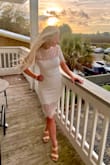 This dress was nice and stretchy so i was comfortable all night. I wore this for my rehearsal dinner in Charleston going for a southern charm feel. Was the perfect length (a little longer than the average cocktail dress) and had beautiful lace patterns. - Amanda D.