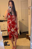 It's the perfect length, the color/pattern is beautiful. Perfect for any nice dinner out or special occasion. I paired it up with some of Lulus red heels too :) - Ali K.