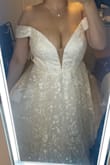 I loved the concept of this dress and wish it would've been true to size. My breasts were too big and therefore it would not close on the back. Also, the floor looked like a glitter bomb had exploded after I was done taking it off. - Azalie G.