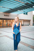I loved this jumpsuit! I ordered it for graduation pictures and it was perfect. I don't have much up top and the XS was still a little big up top but nothing too crazy. I typically order size smalls and glad that I sized down. - Kalista S.