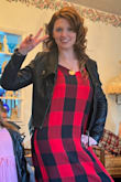 This is by far my favorite jacket! I wear this every opportunity I get. You can pair it with jeans, a dress, leggings, anything! I recommend sizing up if you have larger arms or a larger chest as there isn't much stretch. It isn't a heavy jacket, so definitely for spring/fall. Buy the jacket! - Carlie S.