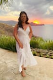 I wore this dress for an all white wedding. It was comfy and true to size. I'm in between dress sizes right not 10-12 and the XL worked best for me. Received lots of compliments. - Susana F.