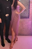 I purchased this dress for a wedding. I loved it! Very beautiful! Just make sure you iron it before wearing. I ironed on low-medium heat. I definitely would buy it again. - Adriana B.