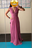 Lovely dress with a very flattering cut. A little long on me. - Jill W.