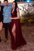 Beautiful bridesmaids dress, I wore it for my sister in-law wedding, I received many compliments that night. I'm size M, 34C; I'm 5'2 and I wore flat sandals with this dress. - Helen G.