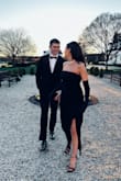 I honestly love this dress. I didn't have any issues with it staying up. Quality material, and not the type of material that makes lint and hair stick to it.  Perfect length. It's comfy and there's no gapping in the back. I ordered the XS in black and wore it to a formal event. Great dress! - Shannen L.