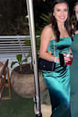 It was a little tight in the bust and difficult to get on but I don't think I would've sized up. It was so comfy, perfect length, and the shine is gorgeous!! - Kaela M.