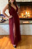 I had to get about 11 inches cut off the dress and get it hemmed by a seamstress but the end result was exactly what I wanted for a dinner party. I really like the dual slits! - Valeria B.