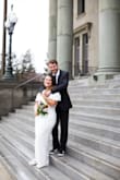 I was in LOVE with this dress. It fitted me like a glove, I felt pretty and comfortable!
I used it for my courthouse wedding and I loved it. - Jade P.