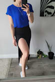 This skirt is super comfy and can be dressed up or down! I think the slit is super sexy and love it! - Elizabeth A.